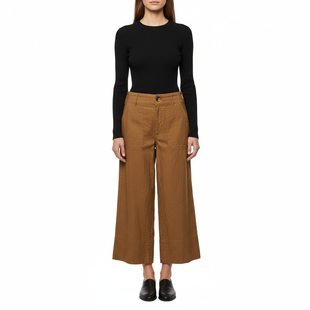 Anthropologie Brown High Rise High Waisted Cropped Ankle Utility Pants Size 28